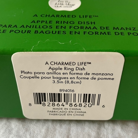Kate Spade: “A Charmed Life” Apple Ring Dish- Gold Tone Leaf- Ceramic - Picture 3 of 12